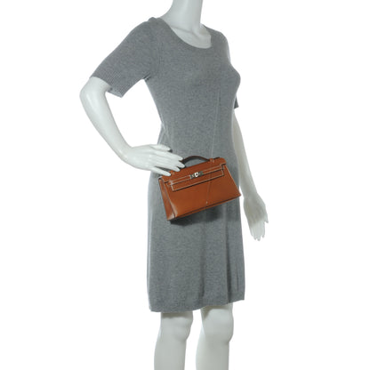 Hermes Tadelakt Kelly Pochette Clutch Fauve 2 of 8