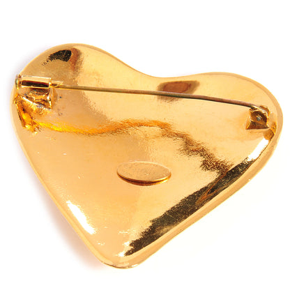 Chanel CC Heart Brooch Gold 4 of 5