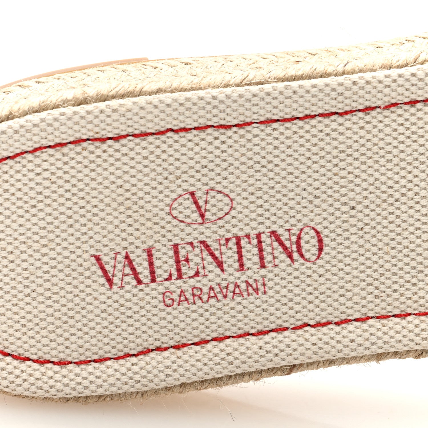 Valentino Garavani Canvas Atelier 08 San Gallo Edition Espadrille Flat Slide Sandals 38.5 Natural 8 of 9