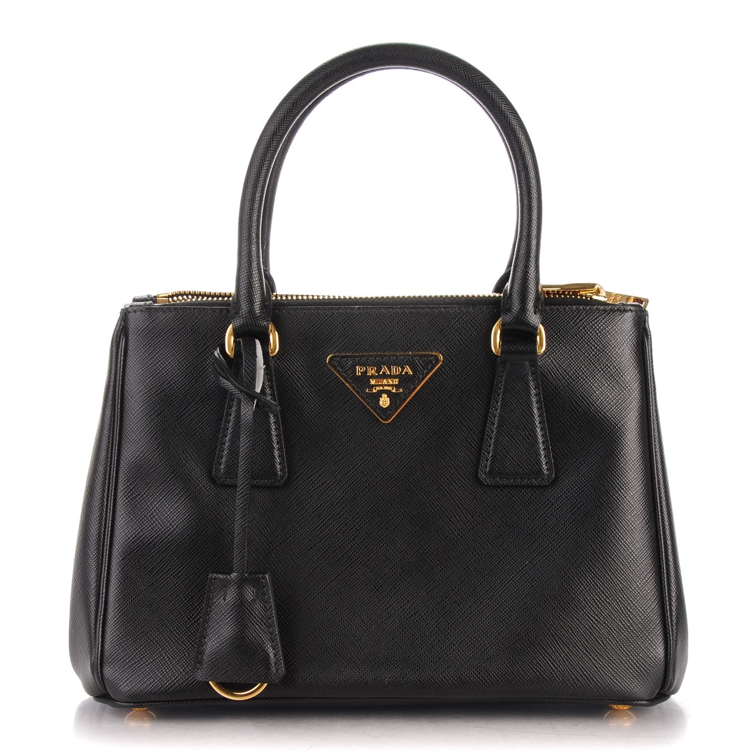 Prada Saffiano Mini Galleria Double Zip Tote Black 1 of 8