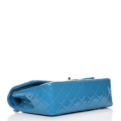 Chanel Patent Calfskin Quilted Jumbo Double Flap Turquoise 4 of 8