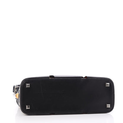 Prada Woven Calfskin Studded Lattice Shoulder Bag Black 4 of 8