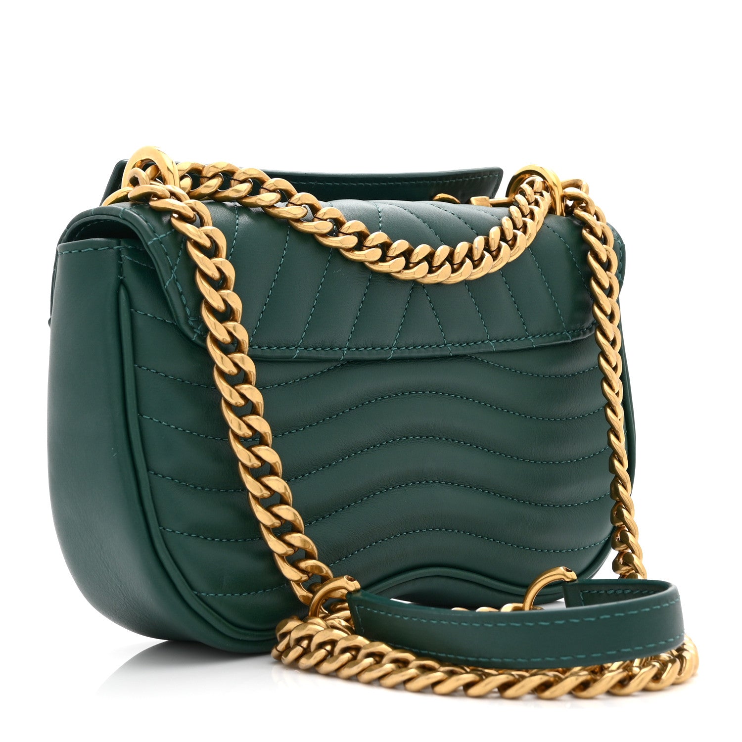 Louis Vuitton Calfskin New Wave Chain PM Emerald 3 of 10