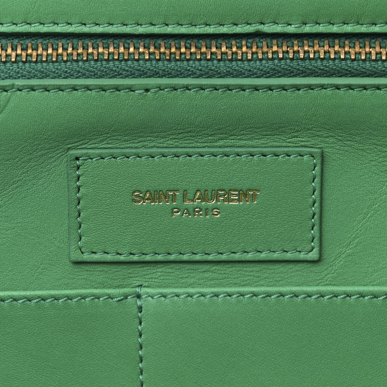 Saint Laurent Calfskin Medium Classic Y Cabas Green 6 of 13