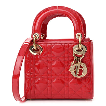Christian Dior Patent Cannage Mini Lady Dior Red 1 of 9