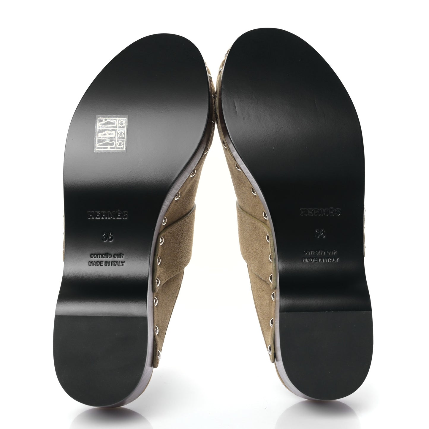 Suede Goatskin Calya Mules 36 Beige Gobi
