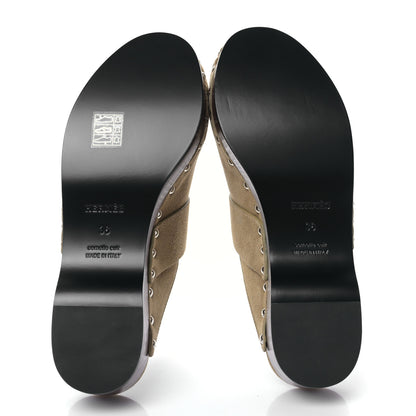 Hermes Suede Goatskin Calya Mules 36 Beige Gobi 6 of 8