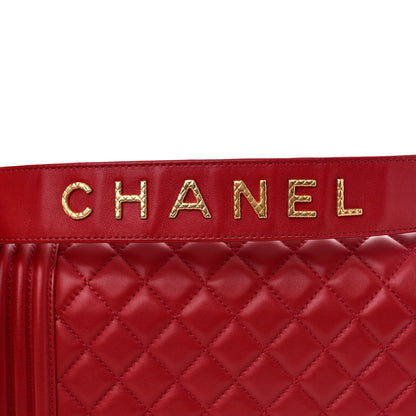 Chanel Calfskin Medium Boy Logo Top Handle Flap Red 11 of 15