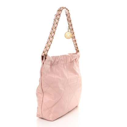Chanel Shiny Calfskin Quilted Small Chanel 22 Light Pink 4 of 11