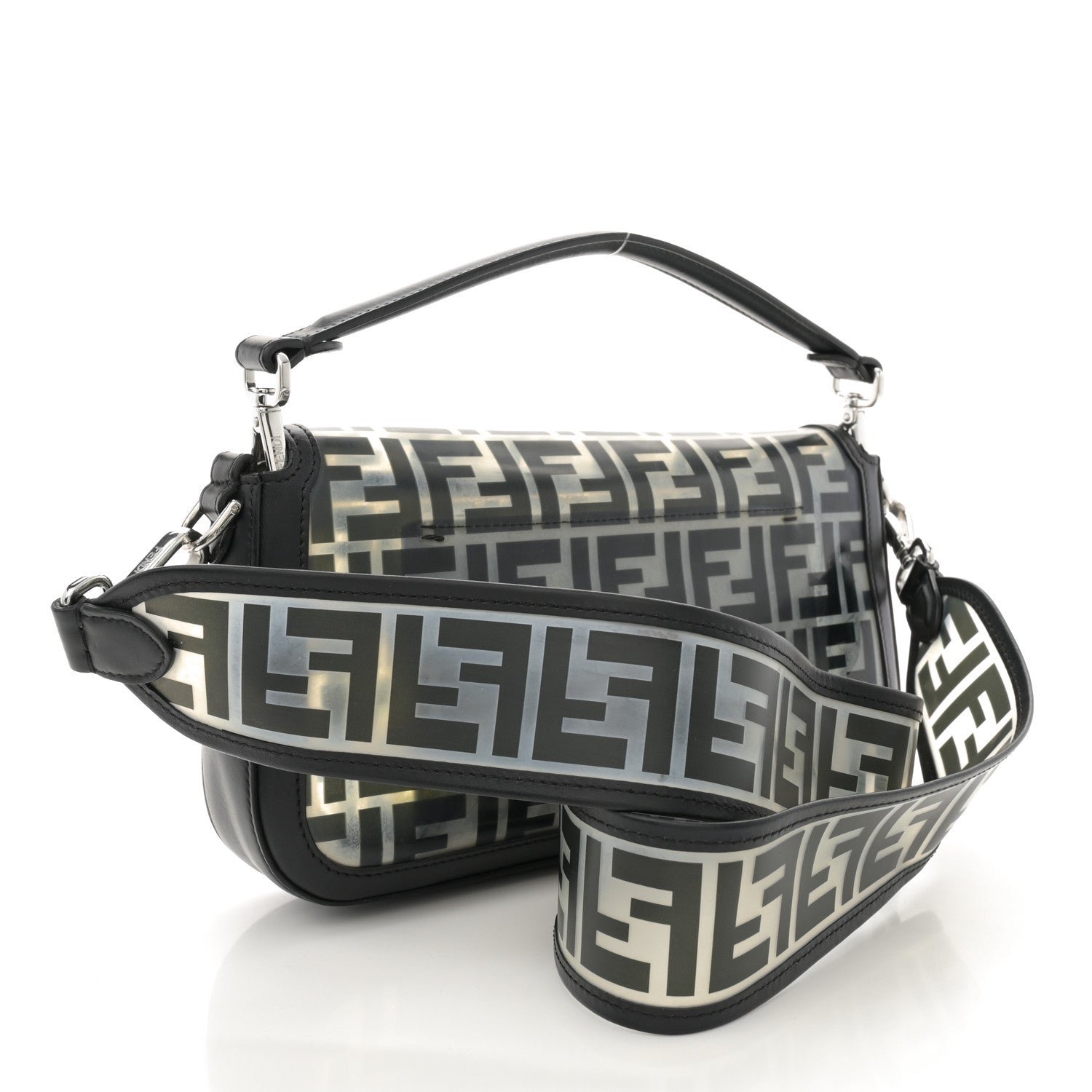 Fendi TPU FF Vitello Grace Baguette Black 3 of 9