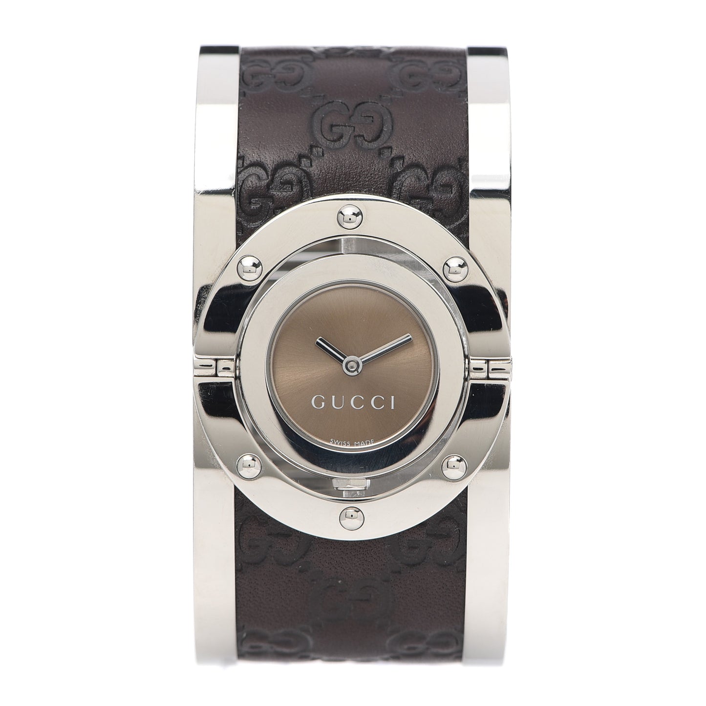 Stainless Steel Calfskin 33mm Twirl Quartz Watch Brown