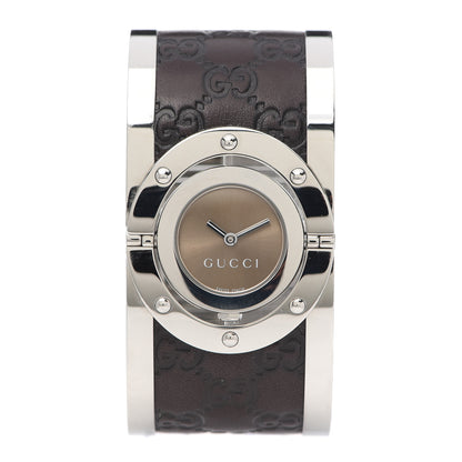 Gucci Stainless Steel Calfskin 33mm Twirl Quartz Watch Brown 1 of 6