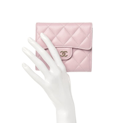 Chanel Caviar Quilted Compact Flap Wallet Light Pink 2 of 8