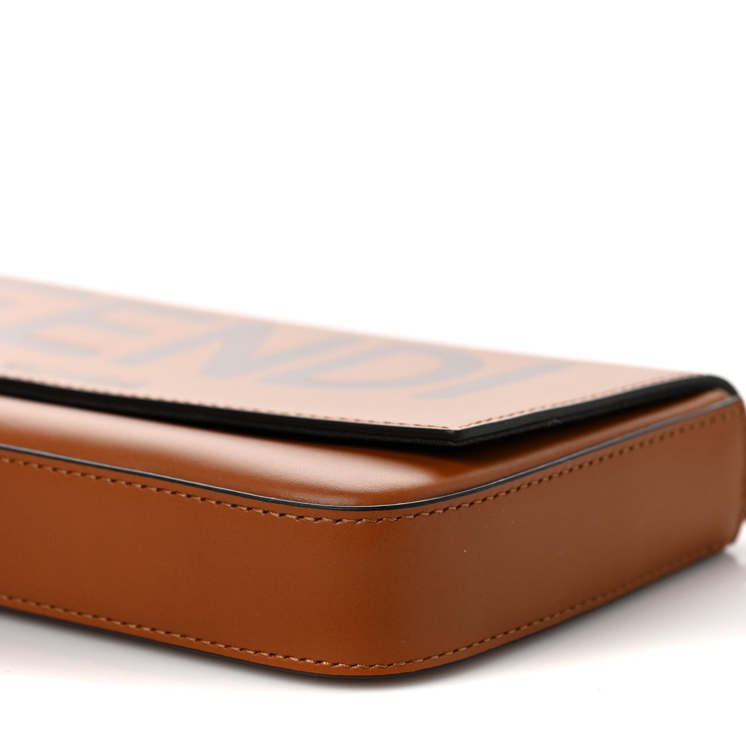 Fendi Vitello King Tamponato Logo Embossed Envelope Wallet On Chain with Pouches Cuoio 8 of 8