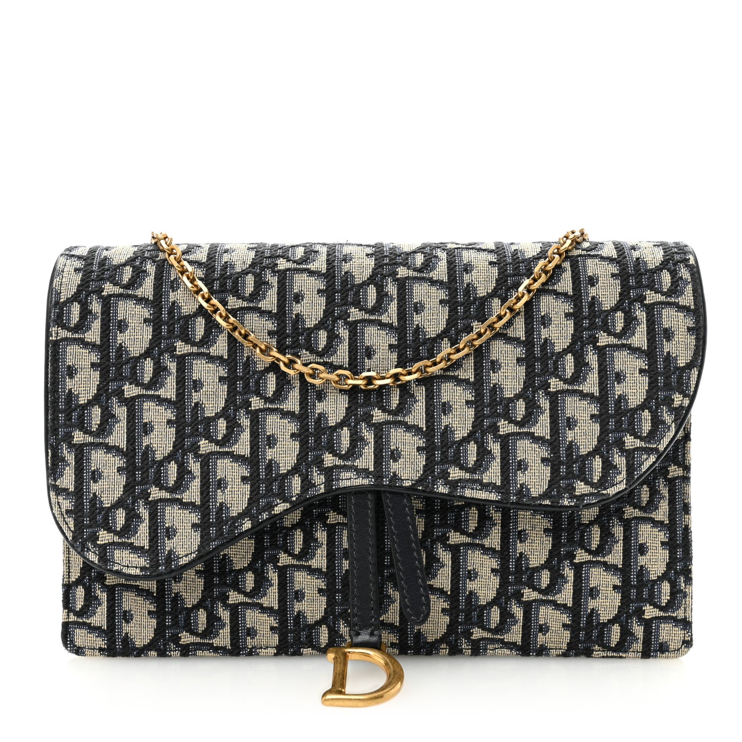 Oblique Saddle Chain Pouch Blue