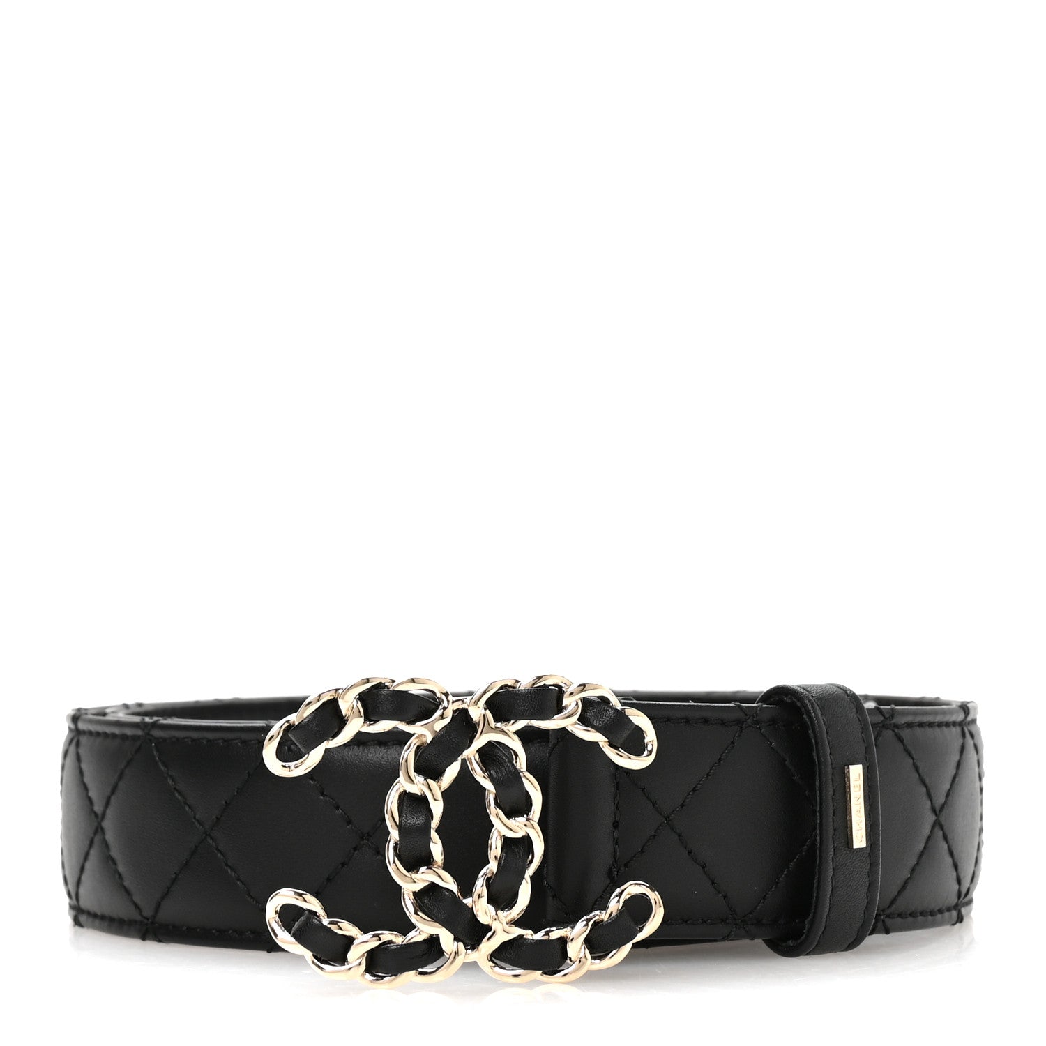 Chanel Calfskin Quilted CC Chain Belt 80 32 Black 1 of 6