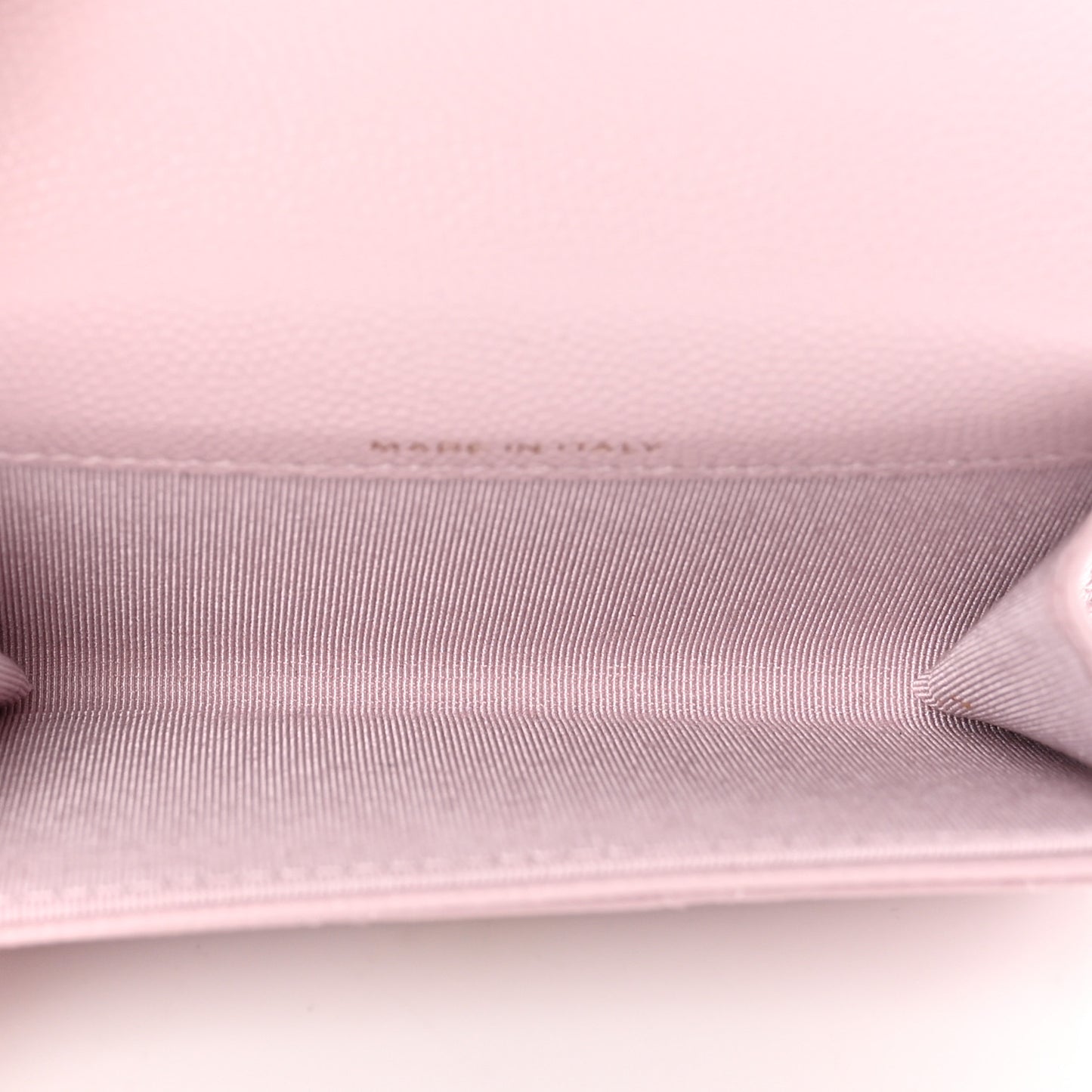 Caviar Quilted Flap Card Holder Wallet Light Pink