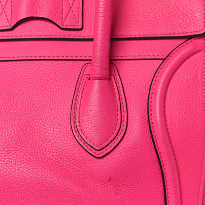Celine Drummed Calfskin Mini Luggage Fluo Pink 10 of 18