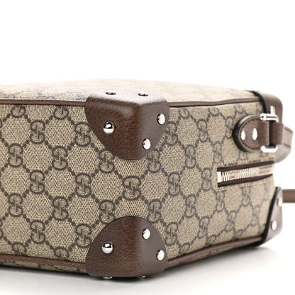 Gucci GG Supreme Monogram Textured Calfskin Square Messenger Bag Beige Ebony New Acero 10 of 11