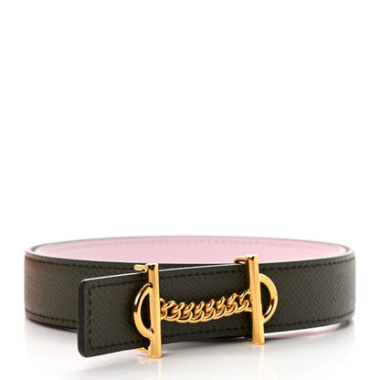 Hermes Swift Epsom 24mm Gamma Gourmette Belt 70 28 Vert De Gris Mauve Pale 2 of 9