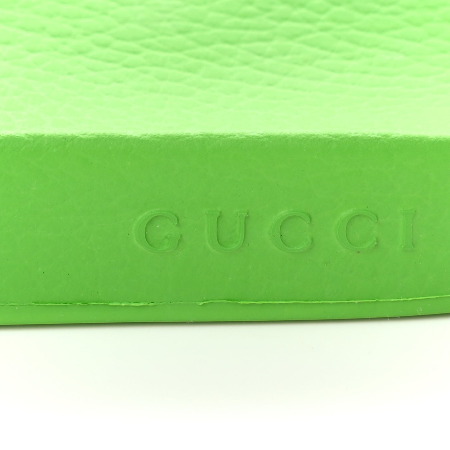 Rubber GG Monogram Perforated Womens Slide Sandals 38 Green