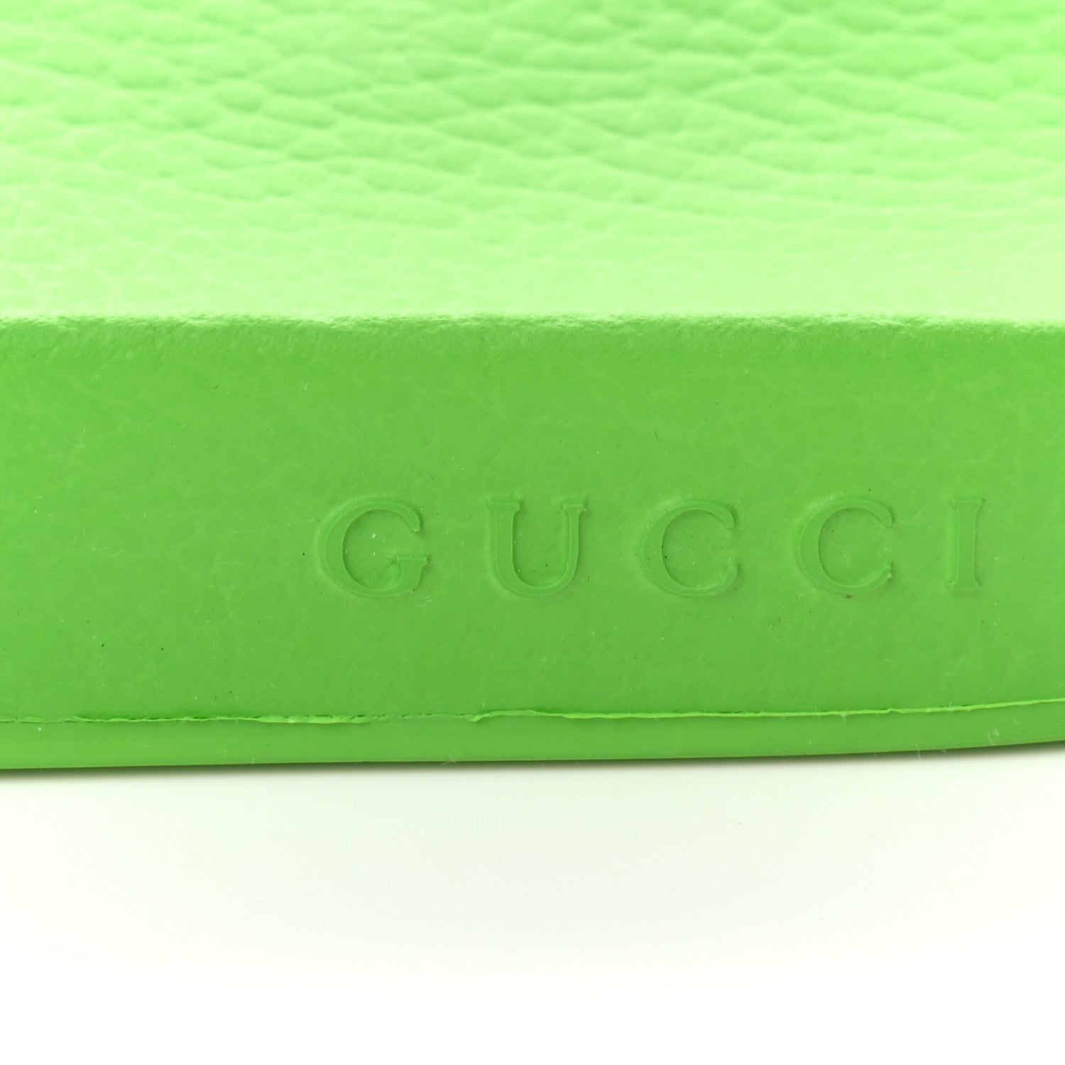 Gucci Rubber GG Monogram Perforated Womens Slide Sandals 38 Green 7 of 8