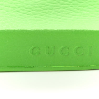 Gucci Rubber GG Monogram Perforated Womens Slide Sandals 38 Green 7 of 8