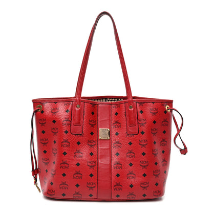 MCM Visetos Medium Liz Reversible Shopper Tote Ruby Red 1 of 29