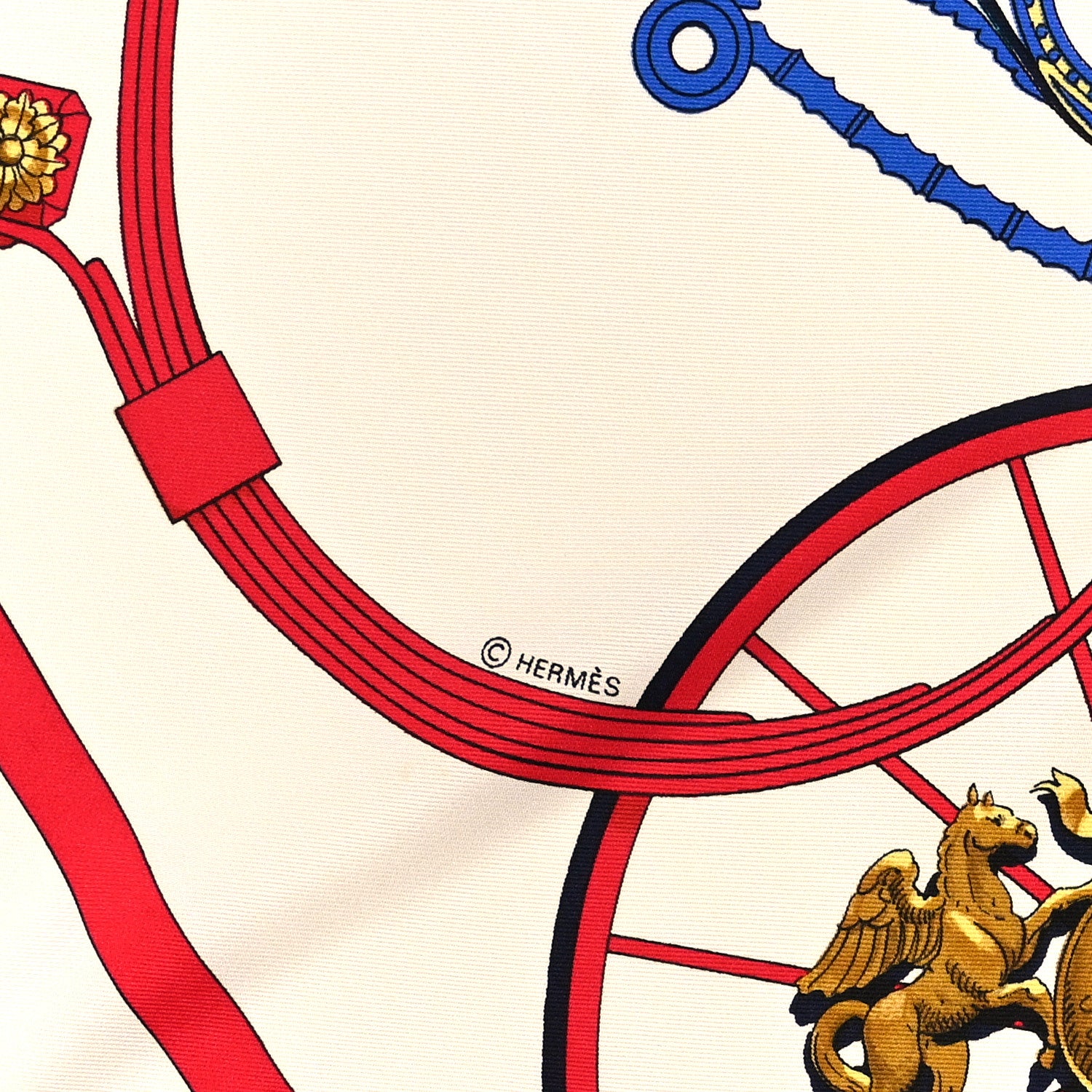 Hermes Silk Springs Scarf 90 White Multicolor 3 of 4