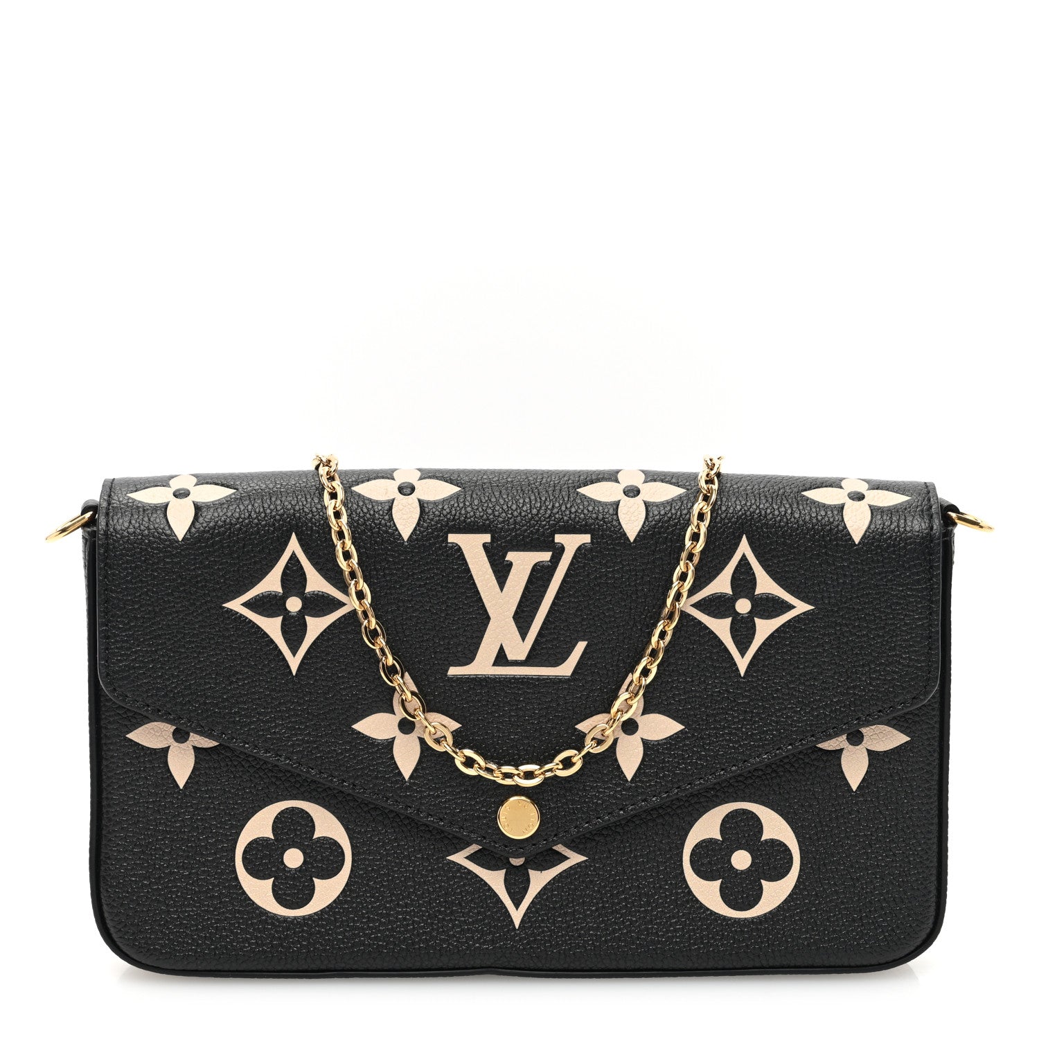 Louis Vuitton Empreinte Monogram Giant Felicie Pochette Black Beige 1 of 10