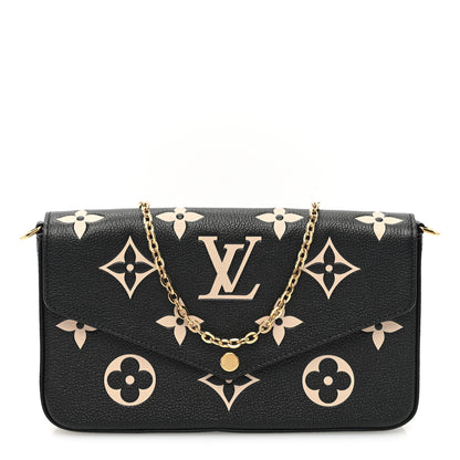 Louis Vuitton Empreinte Monogram Giant Felicie Pochette Black Beige 1 of 10
