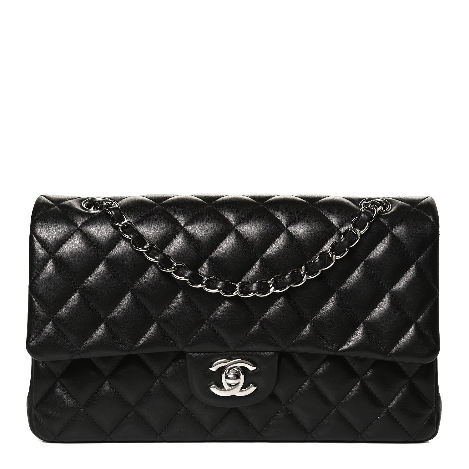 Chanel Lambskin Quilted Medium Double Flap Black 1 of 11