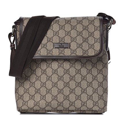 Gucci GG Plus Monogram Small Flap Messenger Bag Beige Dark Brown 1 of 10