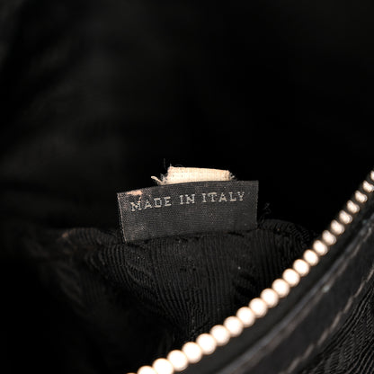 Prada Soft Calf Pleated Hobo Black 7 of 15