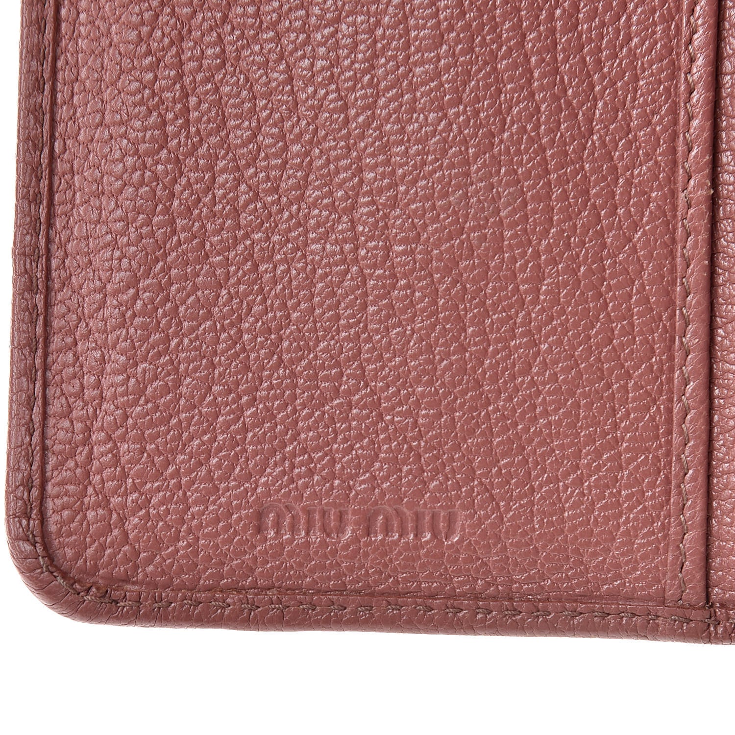 Miu Miu Goatskin Madras Flap Wallet Antico 7 of 16