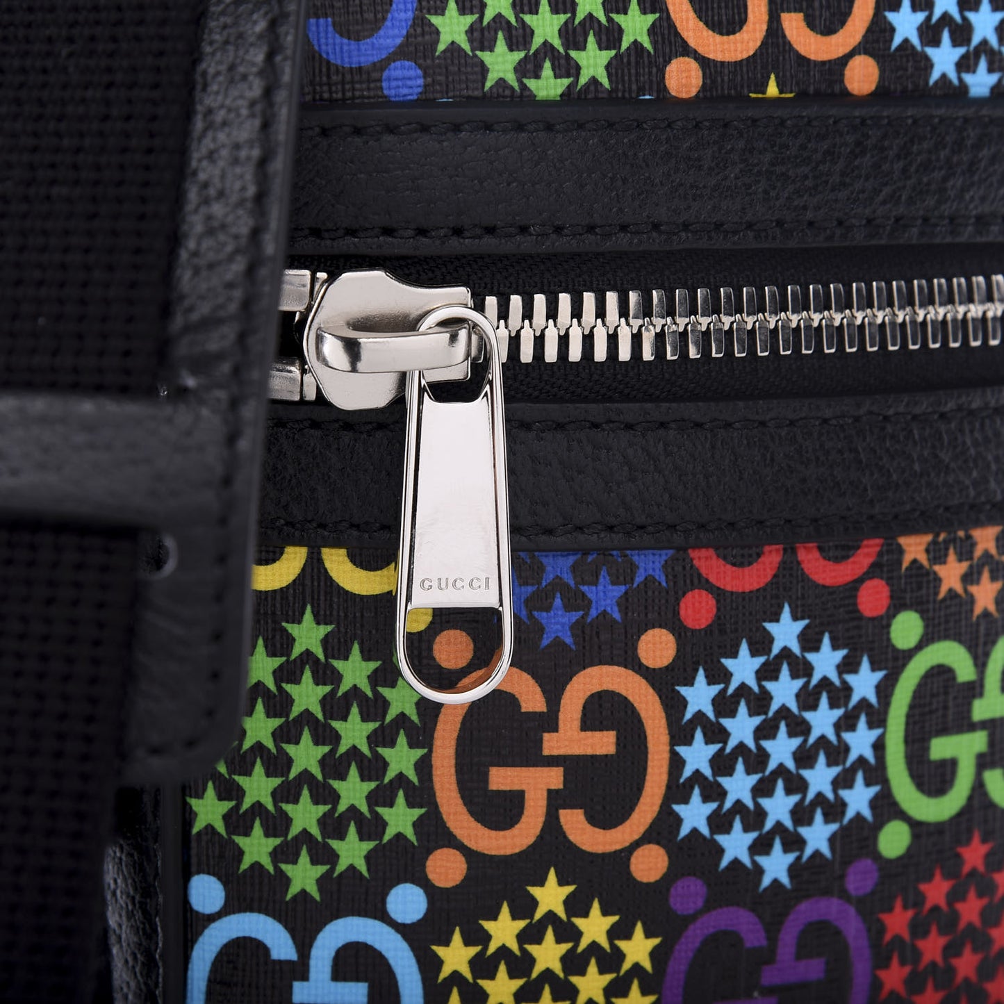 GG Supreme Monogram Psychedelic Messenger Bag Black