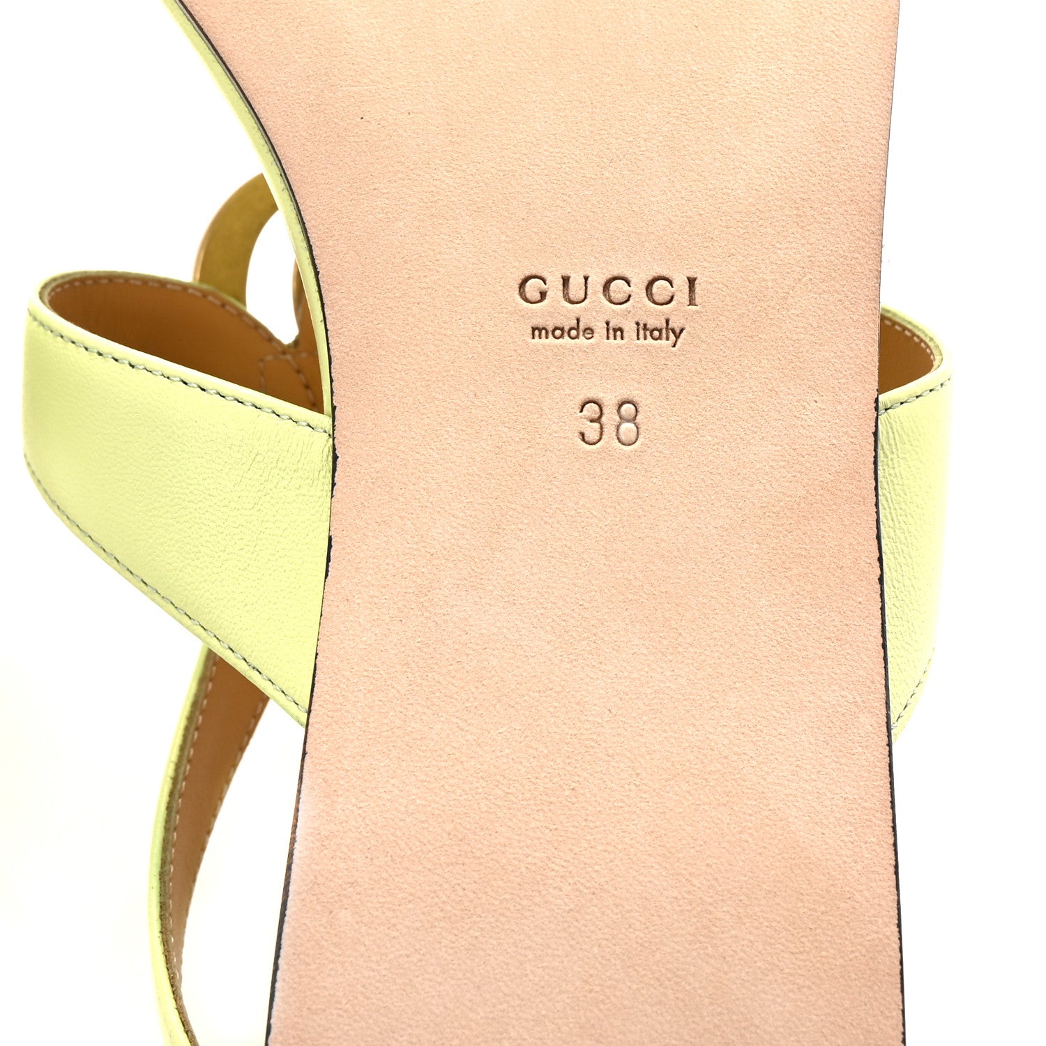 Gucci Calfskin Double G Thong Flat Sandals 38 Pistachio Green 7 of 9