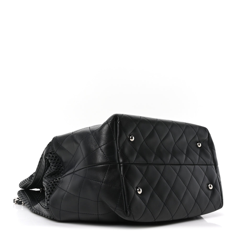Chanel Calfskin Perforated Up In The Air North South Tote Black 1781775 ...