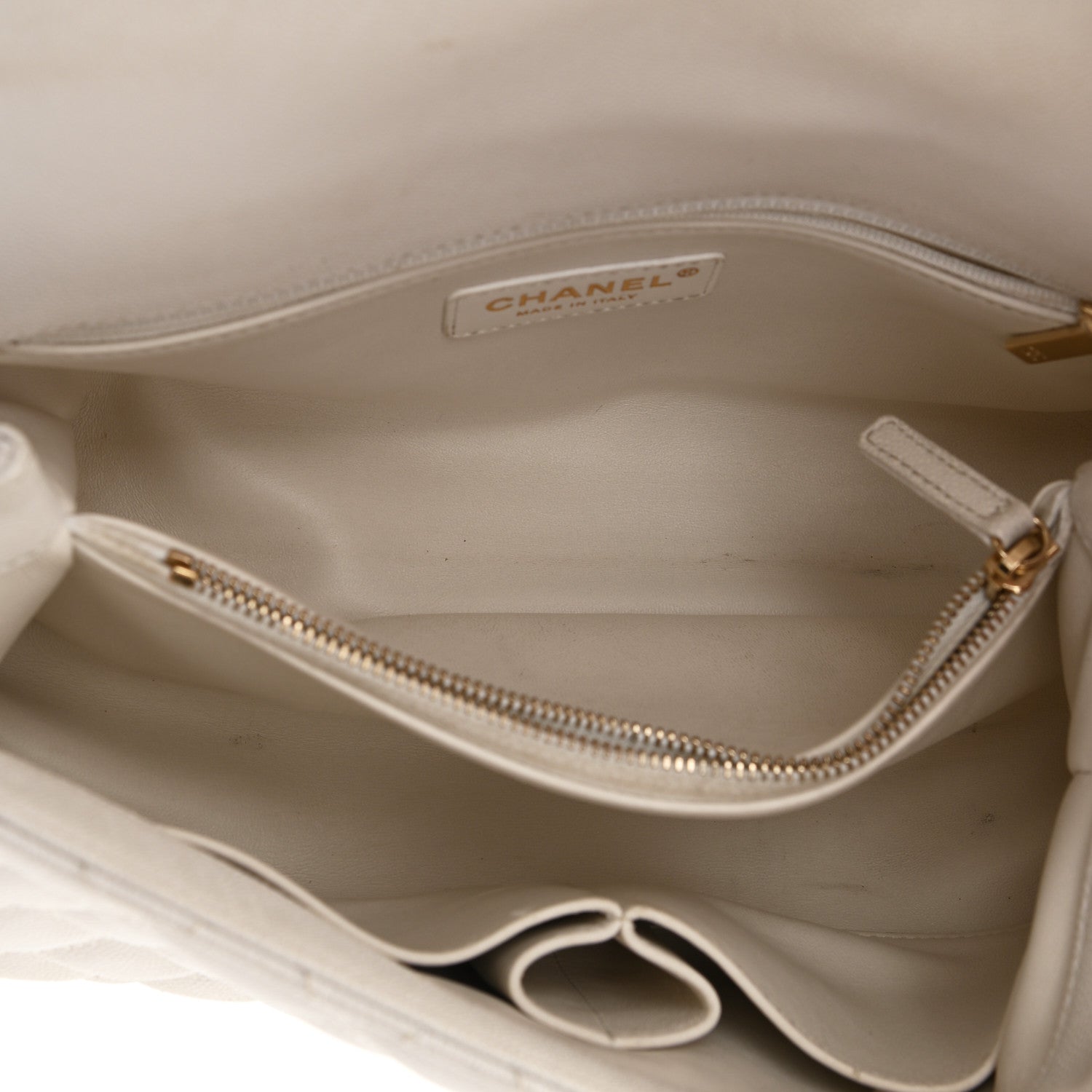 Chanel Caviar Quilted Small Coco Handle Flap White 5 of 21