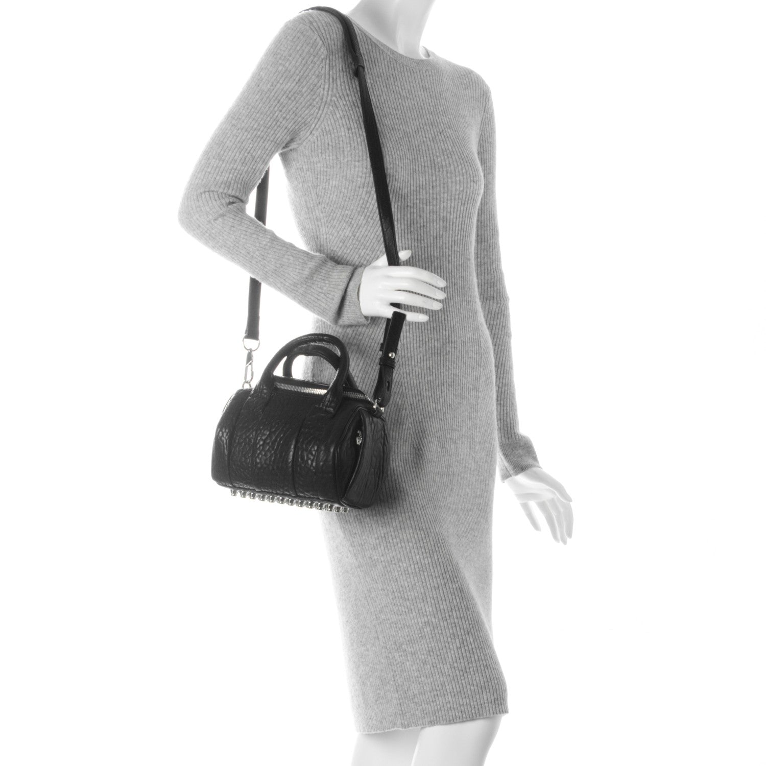 Alexander Wang Pebbled Lambskin Mini Rockie Black Rhodium Hardware 2 of 8