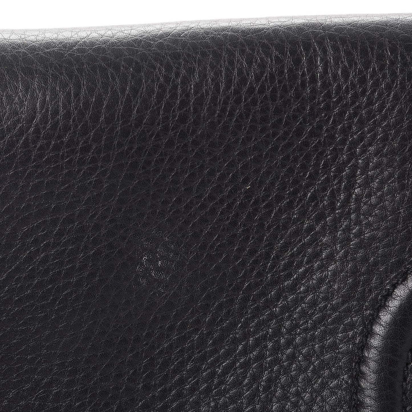 Pebbled Calfskin Medium Soho Clutch Black