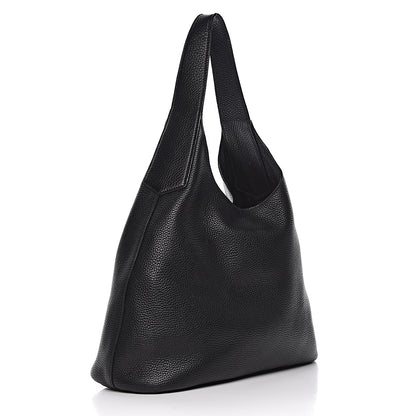 Prada Vitello Daino Embossed Logo Hobo Black 3 of 21