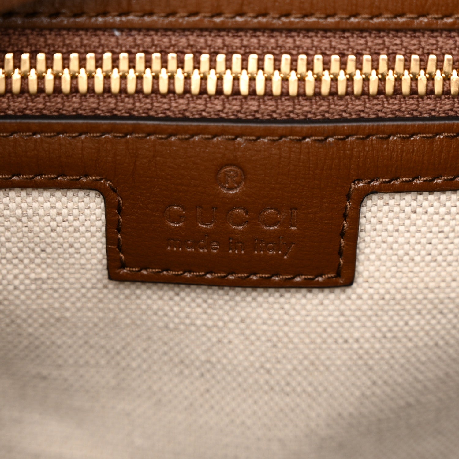 Gucci GG Supreme Monogram Azalea Calfskin Medium Retro Interlocking G Buckle Backpack Beige Ebony Brown Sugar 6 of 10