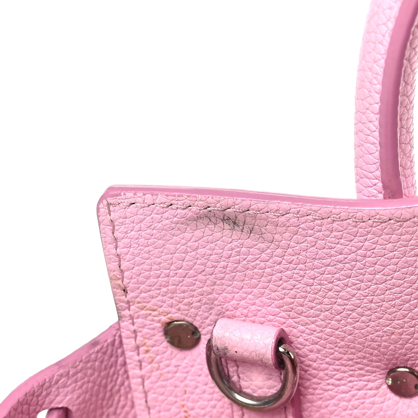 Grained Calfskin Mini Horizon Satchel Bright Pink
