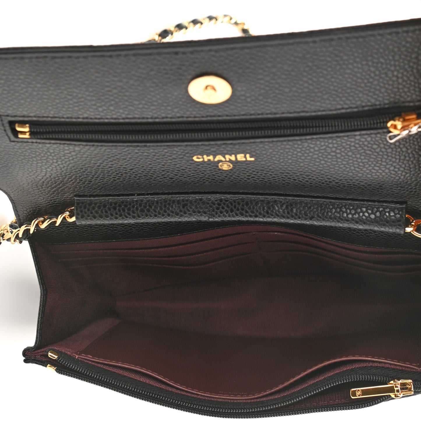 Caviar Quilted Wallet On Chain WOC Black