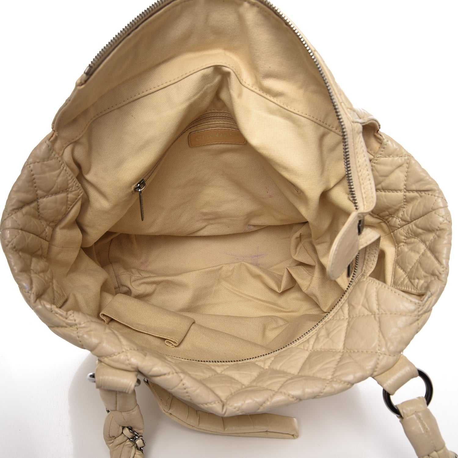 Chanel Distressed Lambskin Vintage Ligne Lady Braid Tote Ivory 5 of 14