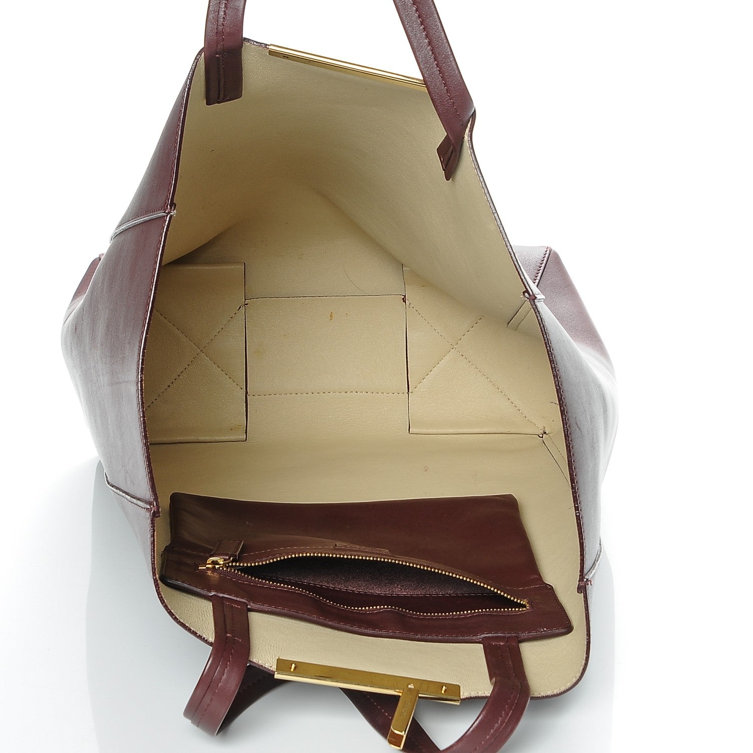 Celine Calfskin Clasp Vertical Cabas Burgundy 5 of 8
