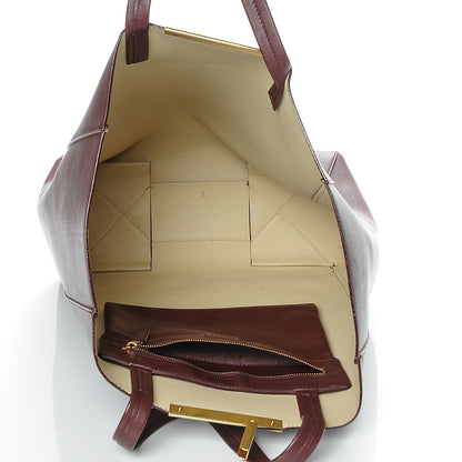 Celine Calfskin Clasp Vertical Cabas Burgundy 5 of 8
