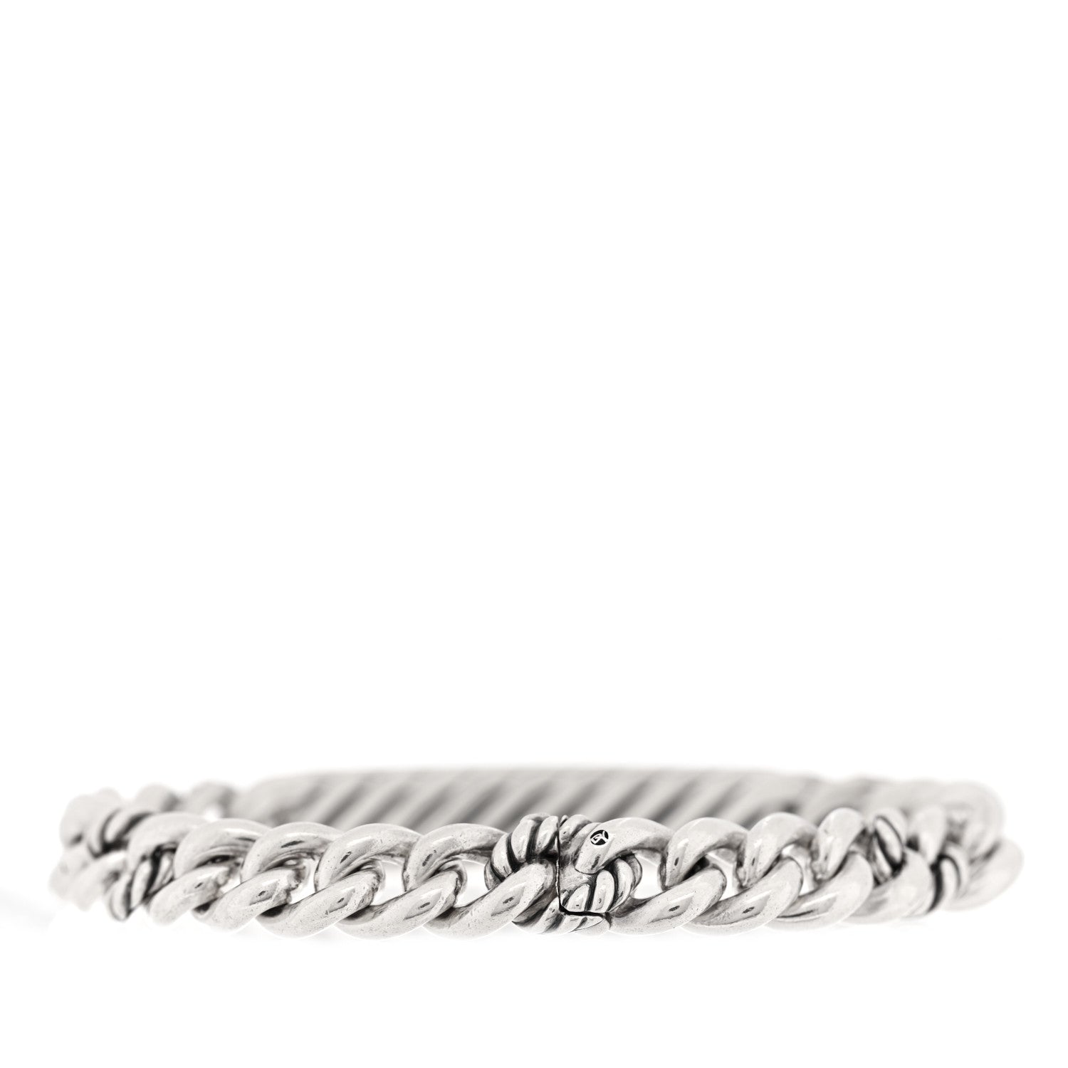 David Yurman Sterling Silver 18K Yellow Gold Belmont Curb Link ID Bracelet 2 of 3