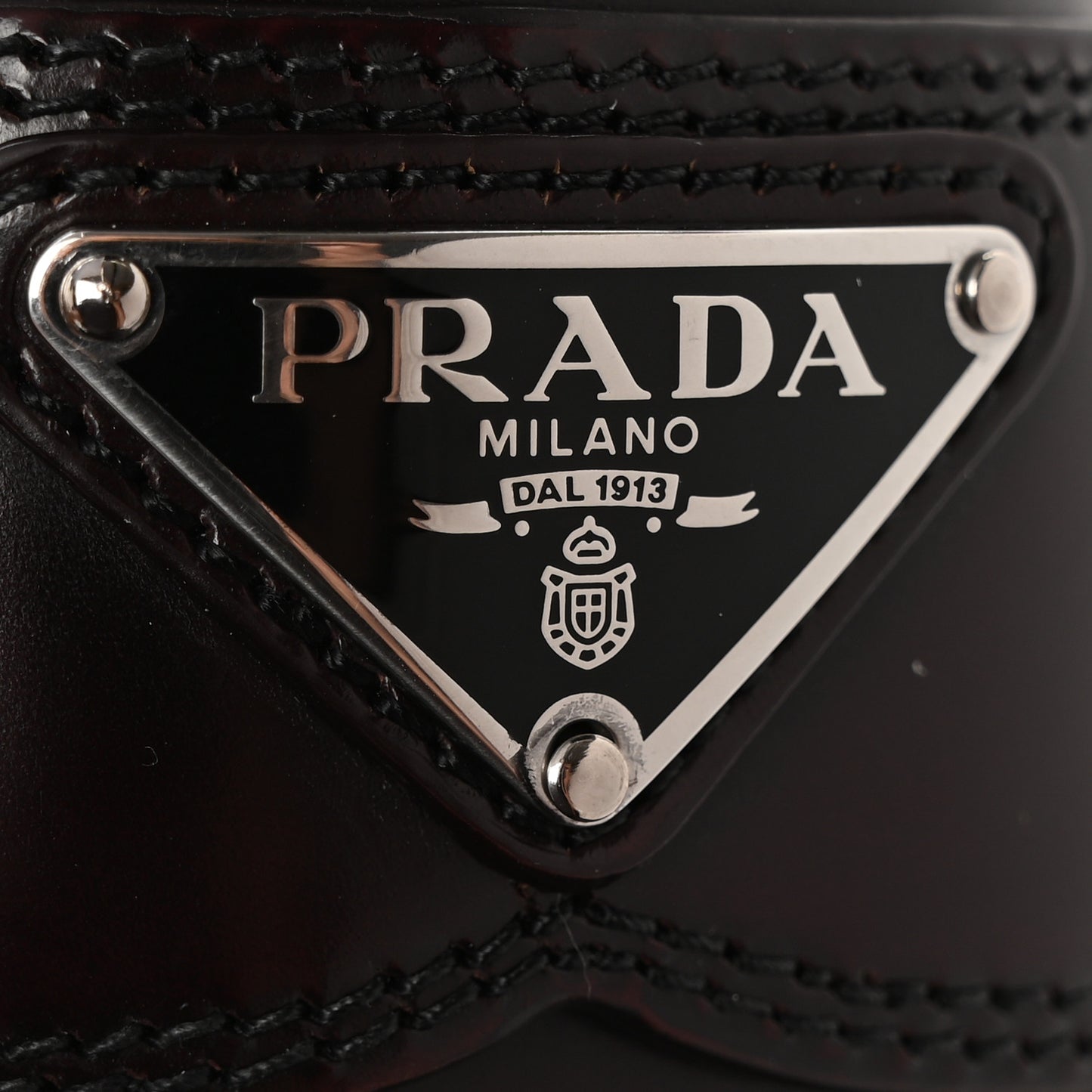 Spazzolato Metal Triangle Logo 50mm Loafers 38 Cordovan